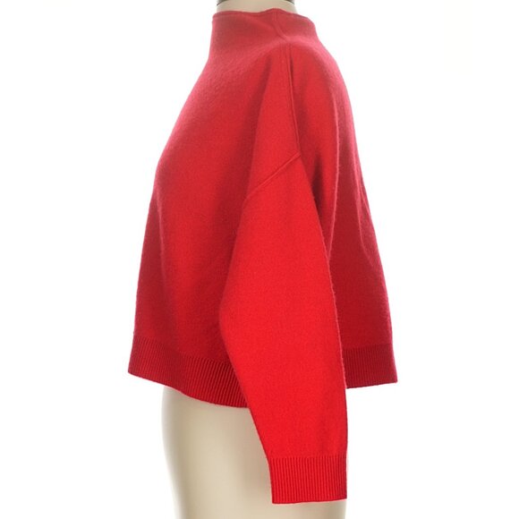 Pilcro Anthropologie The Alani 100% Cashmere Mock-Neck Sweater Candy Red XSP - Picture 6 of 10
